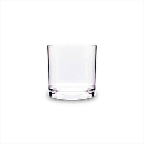 Turgla Rubikap Premium dia.3" h:3" 8 oz. Round Clear Polycarbonate Whisky Glass (Set of 60) (R - PRMTMB250CLR) - iFoodservice Online