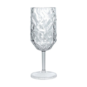 Turgla Rubikap Prism dia.2.5" h:7" 8 oz. Round Clear Polycarbonate Goblet (Set of 36) (R - PRSGBL250CLR) - iFoodservice Online
