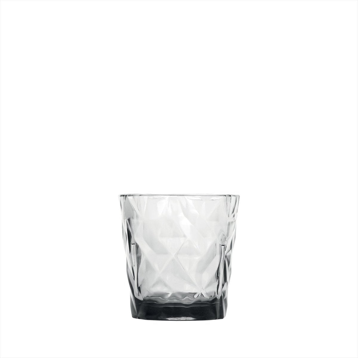 Turgla Rubikap Prism dia.3.5" h:3.5" 10 oz. Round Charcoal Polycarbonate Rocks/Old Fashioned (Set of 36) (R - PRSRCK250CHR) - iFoodservice Online