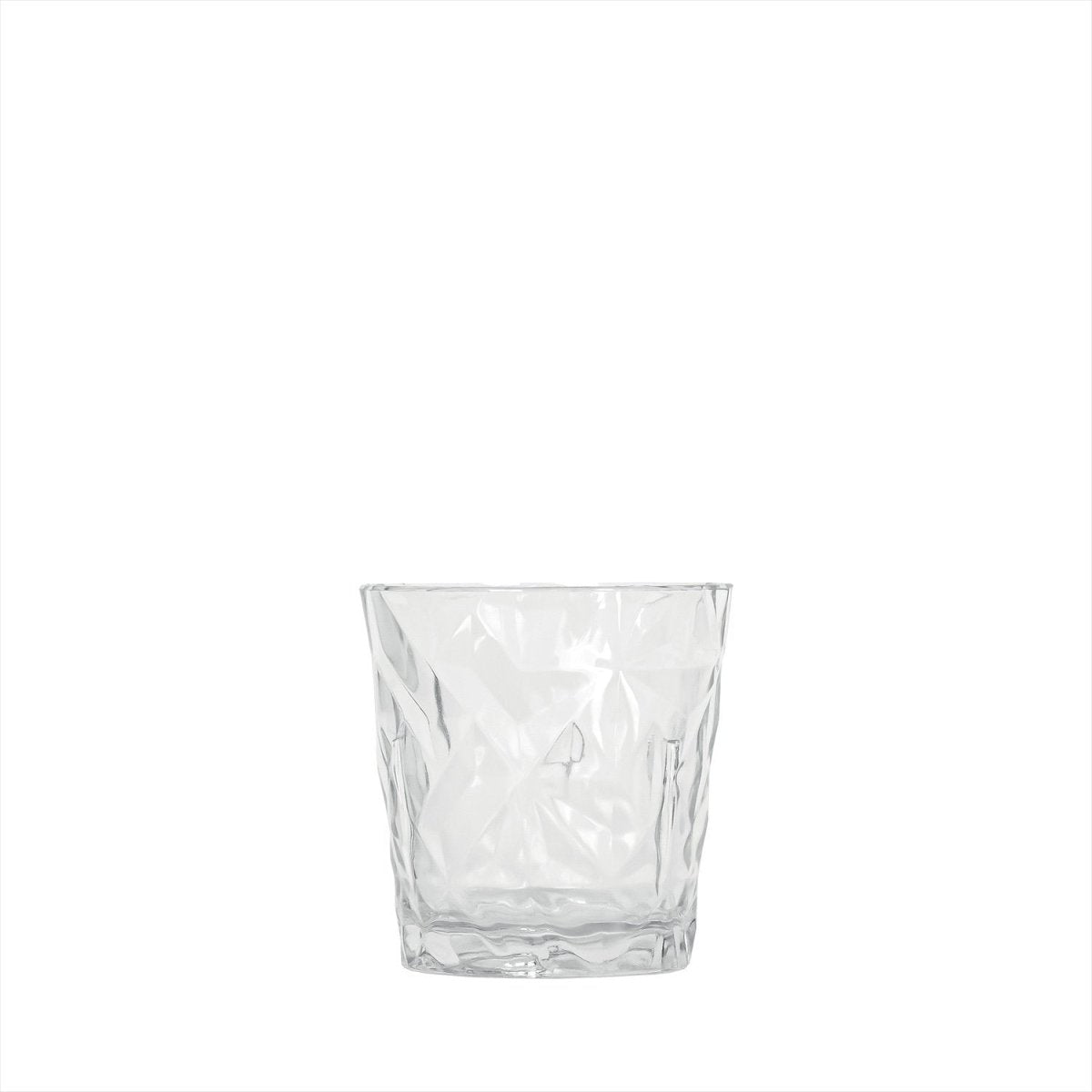Turgla Rubikap Prism dia.3.5" h:3.5" 10 oz. Round Clear Polycarbonate Rocks/Old Fashioned (Set of 36) (R - PRSRCK250CLR) - iFoodservice Online