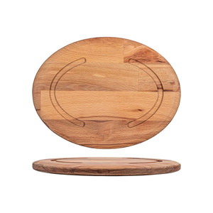Turgla Wood 10.5" x 7.75" x h:0.75" Oval Brown Wood Underliner, Set of 1 (TWB521724A) - iFoodservice Online
