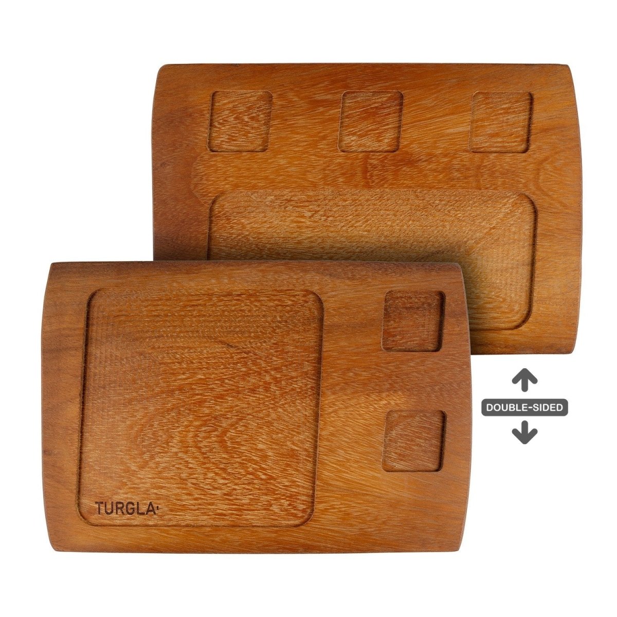 Turgla Wood 15.75" x 10.75" Rectangular Brown Wood Serving, Set of 1 (TRG01MV) - iFoodservice Online