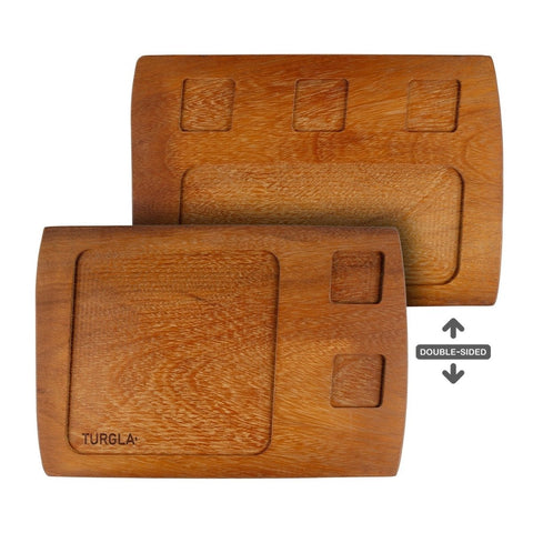 Turgla Wood 15.75" x 10.75" Rectangular Brown Wood Serving, Set of 1 (TRG01MV) - iFoodservice Online
