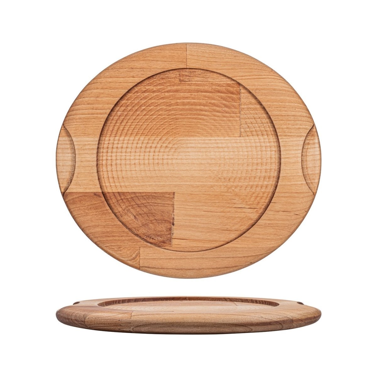 Turgla Wood dia.10.75" h:0.75" Round Brown Wood Underliner, Set of 1 (TWB1320A) - iFoodservice Online