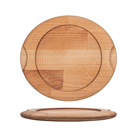 Turgla Wood dia.10.75" h:0.75" Round Brown Wood Underliner, Set of 1 (TWB1320A) - iFoodservice Online