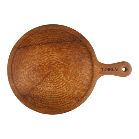 Turgla Wood dia.17" h:0.75" Round Brown Wood Serving, Set of 1 (TRG01PZ) - iFoodservice Online