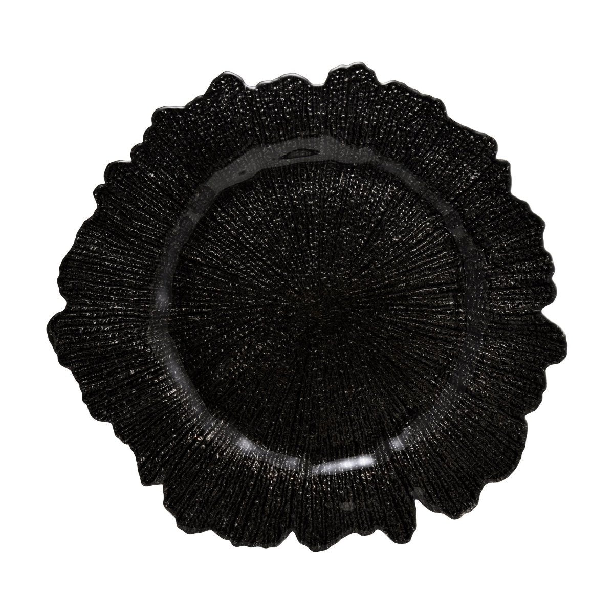 10 Strawberry Street Chargers, Black Glass Charger (12/Case) SPB340 - iFoodservice Online