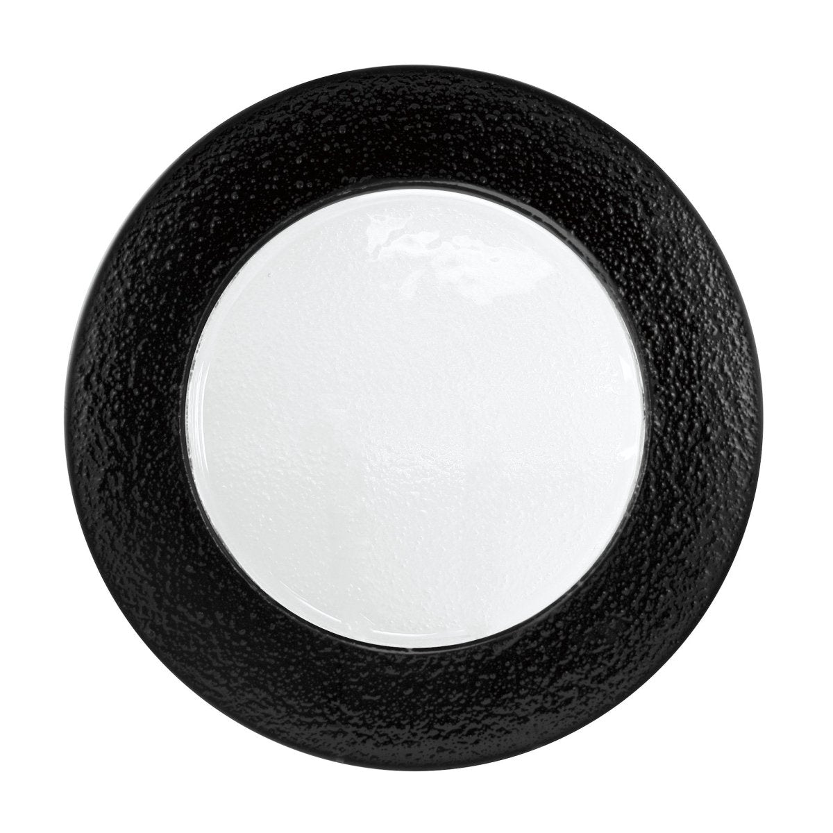 10 Strawberry Street Chargers, Black Rim Glass Charger (12/Case) HAL - BLK340 - iFoodservice Online