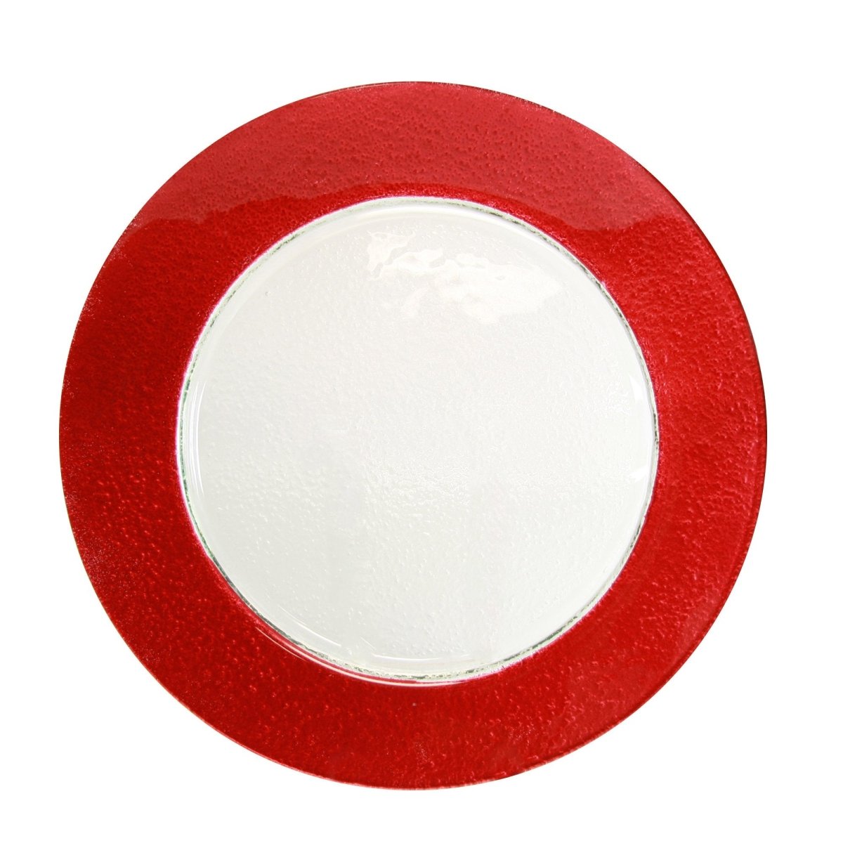 10 Strawberry Street Chargers, Red Rim Glass Charger (12/Case) HAL - RED340 - iFoodservice Online