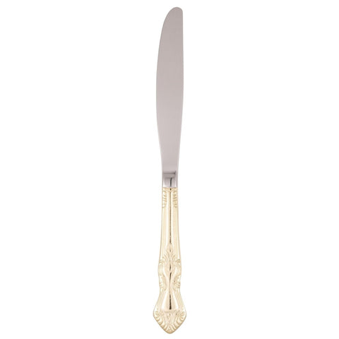 10 Strawberry Street Flatware, Crown Royal Gold Dinner Knife (48/Case)CRWNGLD - DK - iFoodservice Online