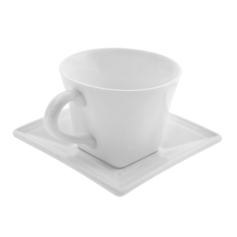 10 Strawberry Street Whittier Dinnerware, Square Flared Cup/Saucer 8 Oz.(12/Case) WTR - FLRSQCUP - iFoodservice Online