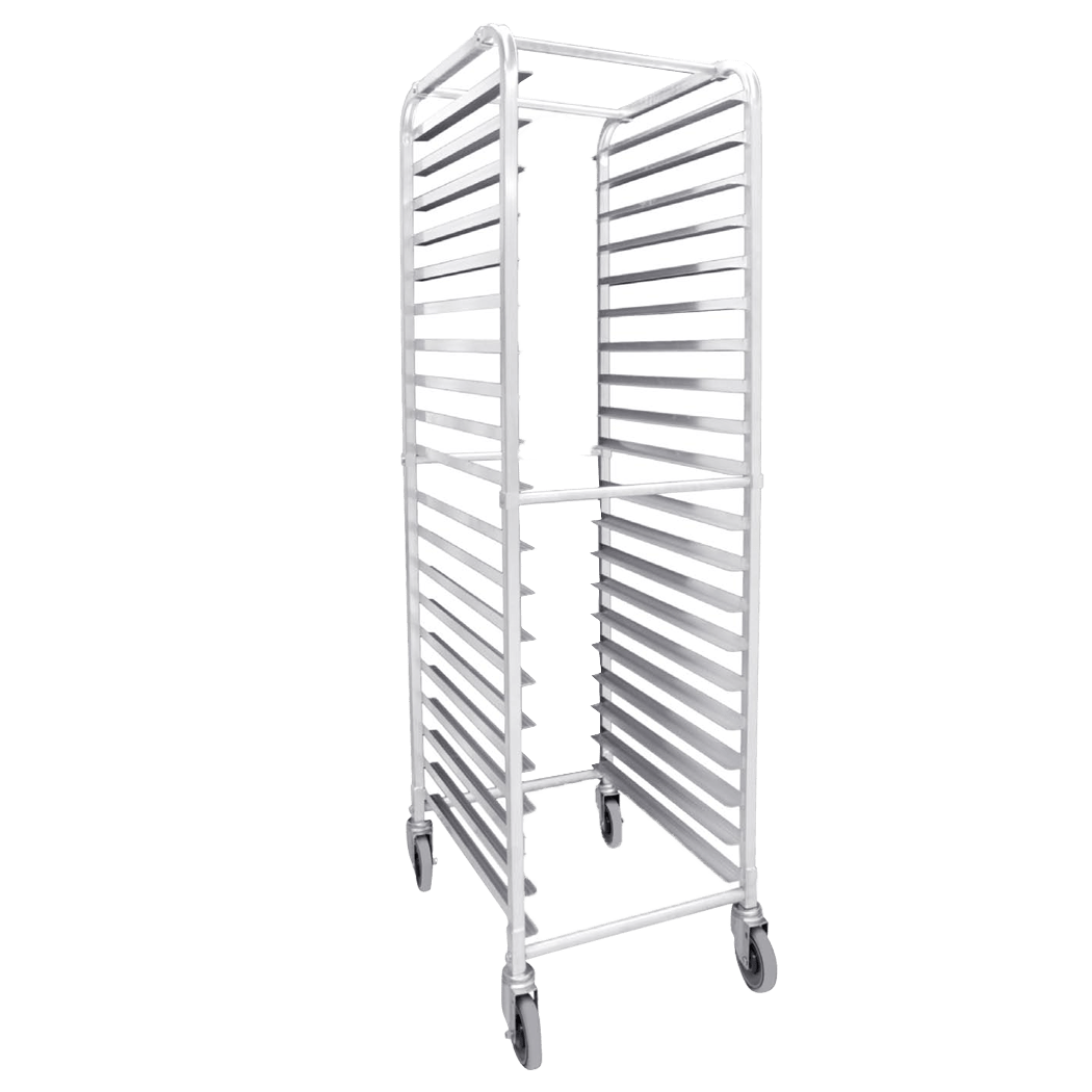 Browne Foodservice Bun Pan Rack 20 - Tier End Loading 25.6x20.5x63"/65x52x160cm Aluminum (589120) - iFoodservice Online