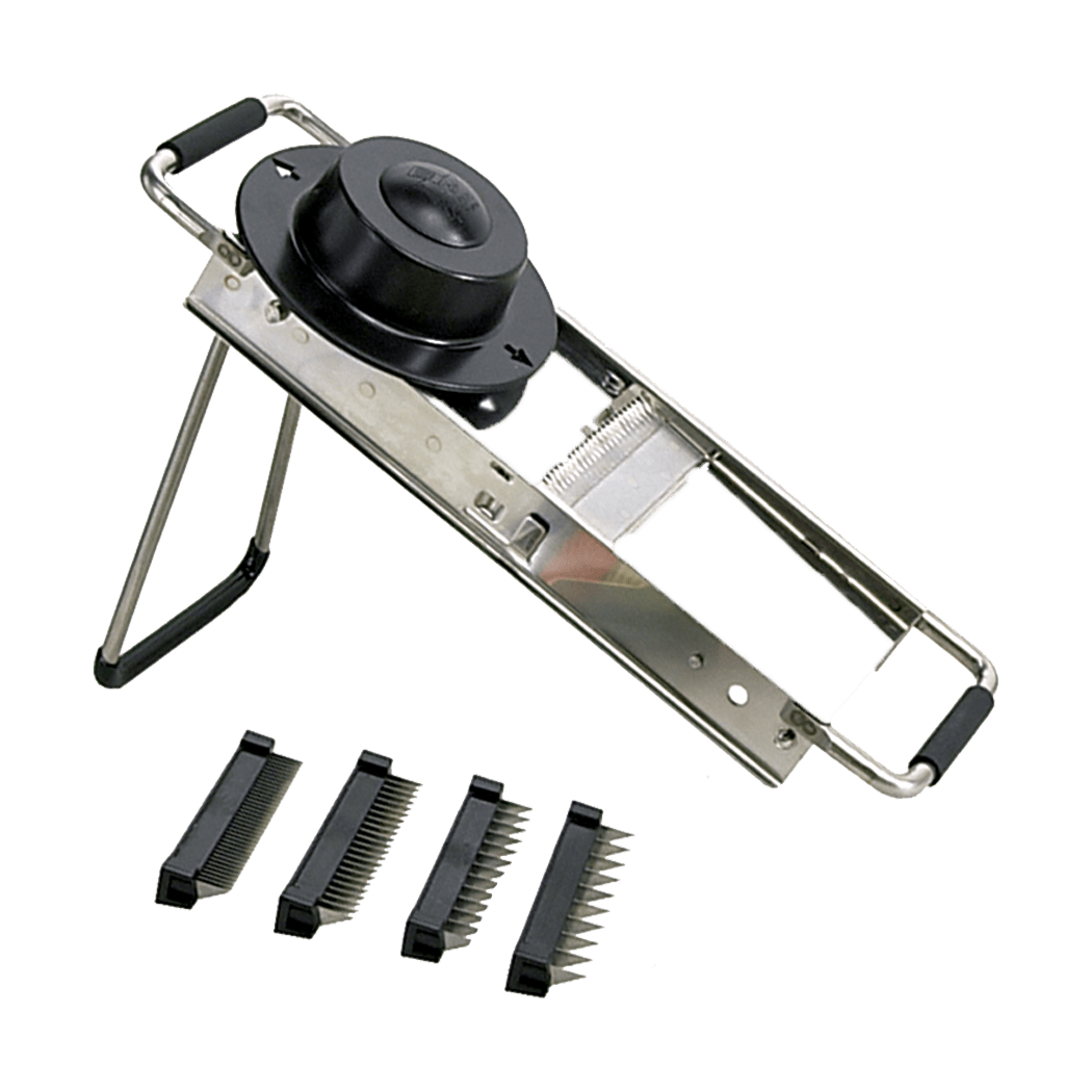 Browne Foodservice Chef Mandoline Vegatable Slicer with 4 Blades & Stand (5715000) - iFoodservice Online