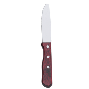 Browne Foodservice Steak Knife 10" Jumbo Stainless Steel With Pakkawood Handle & Rounded Blade Pack of 12 (574340) - iFoodservice Online