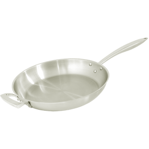 Browne Foodservice Thermalloy 14" Stainless Steel Fry Pan With Helper Handle (5724054) - iFoodservice Online