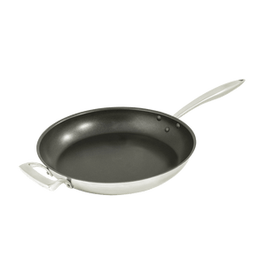 Browne Foodservice Thermalloy Excalibur 12.5" Stainless Steel Fry Pan Non - stick With Helper Handle (5724062) - iFoodservice Online