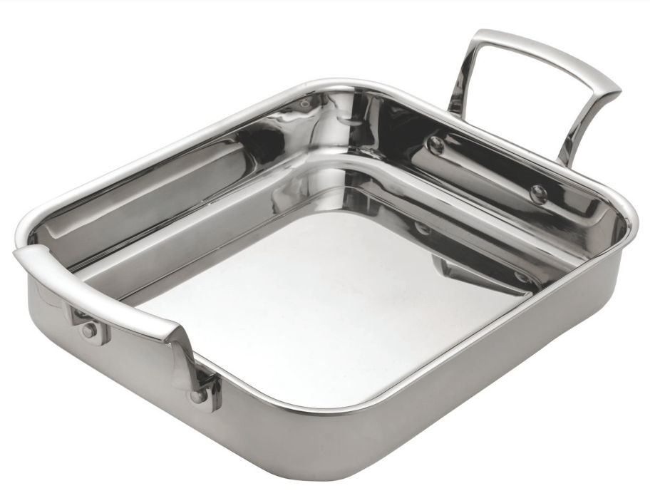Browne Foodservice Thermalloy Roast Pan Stainless Steel 4.6 Qt/4.4l 14x11.4x2"/36x29x5cm (5724176) - iFoodservice Online