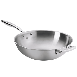Browne Foodservice Thermalloy Wok 14"/36cm 9qt/9.6l Stainless Steel 3 - ply (5724100) - iFoodservice Online