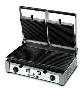 Eurodib Double Panini Grill 4 Ribbed 220v PDR3000 220 - iFoodservice Online