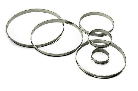 GOBEL St/st tart ring - Rolled edges - 4/10 thickness - Ø110 mm / h20 mm (Pack of 6)824945 - iFoodservice Online