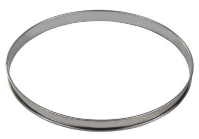 GOBEL St/st tart ring - Rolled edges - 4/10 thickness - Ø320 mm / h20 mm 824994 - iFoodservice Online