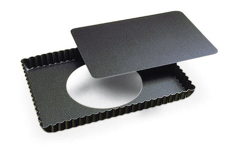 Louis Tellier Gobel Deep Loose Base Rect Tart Mold 11 3/8'' X 8'' X 1''H (225810) - iFoodservice Online