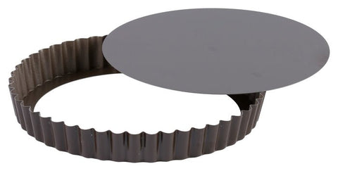 Louis Tellier Gobel Loose Bottom Round Fluted Tart 10 1/4'' Diam 1'' High (226432) - iFoodservice Online