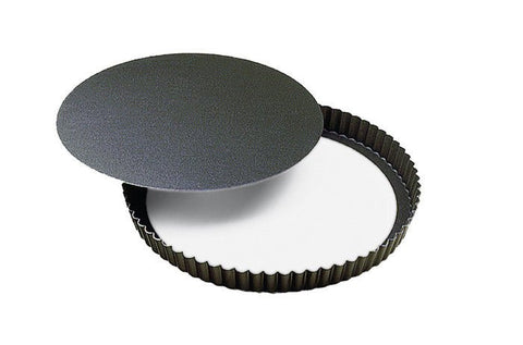 Louis Tellier Gobel Loose Bottom Round Fluted Tart 11 3/4'' Diam 1'' High (226442) - iFoodservice Online