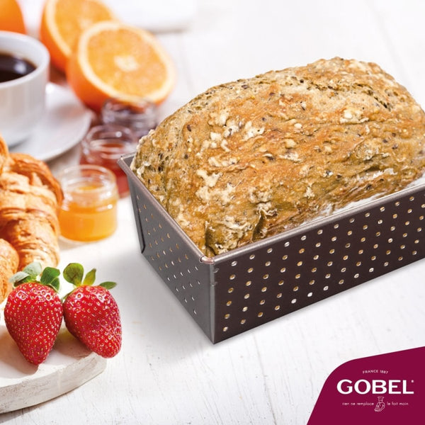 Louis Tellier Gobel Non - Stick Perforated Bread Pan 10 5/8'' X 3 1/8'' H (223690) - iFoodservice Online