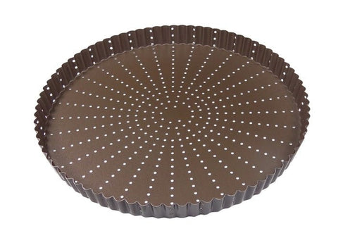 Louis Tellier Gobel Non - Stick Perforated Fluted Tart Mould Diam 9 1/2'' X 1'' H (226331) - iFoodservice Online