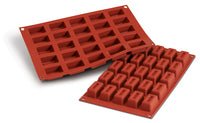 Louis Tellier Silikomart - Big Rect Savarin Red Mold 2 3/4'' X 1 3/4'' X 1'' H (SF090) - iFoodservice Online