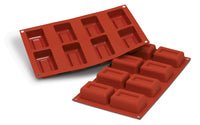Louis Tellier Silikomart - Big Rect Savarin Red Mold 2 3/4'' X 1 3/4'' X 1'' H (SF090) - iFoodservice Online