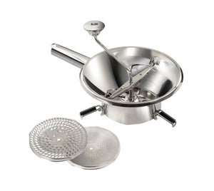 Louis Tellier Stainless Steel Rotary Food Mill 9 1/2" - With 3 Sieves (N3004X) - iFoodservice Online