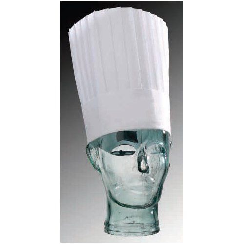 Matfer Bourgeat Disposable Chefs Hats, 30 Pleats, 7 1/8", Pack Of 10 (760321) - iFoodservice Online