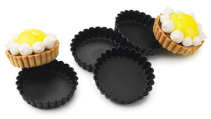 Matfer Bourgeat Exoglass® Fluted Round Tartlet Mold 3 1/2" Pack of 12(345657) - iFoodservice Online
