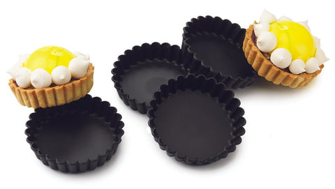 Matfer Bourgeat Exoglass® Fluted Round Tartlet Mold 3 1/6" Pack Of 12 (345656) - iFoodservice Online