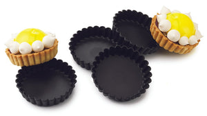 Matfer Bourgeat Exoglass® Fluted Round Tartlet Mold 4" Pack of 12(345658) - iFoodservice Online