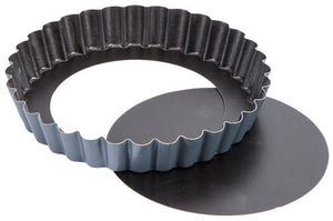 Matfer Bourgeat Exopan® Non - Stick Fluted Tartlet Mold With Removable Bottom 9" (331683) - iFoodservice Online