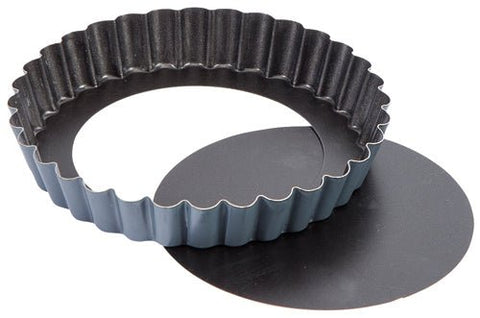 Matfer Bourgeat Exopan® Non - Stick Fluted Tartlet Mold With Removable Bottom 9" (331683) - iFoodservice Online