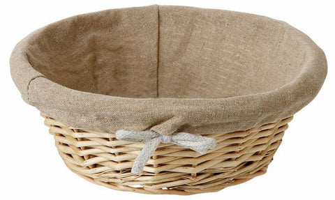 Matfer Bourgeat WICKER BASKET ROUND LINEN LINED 8 3/4" 573476 - iFoodservice Online