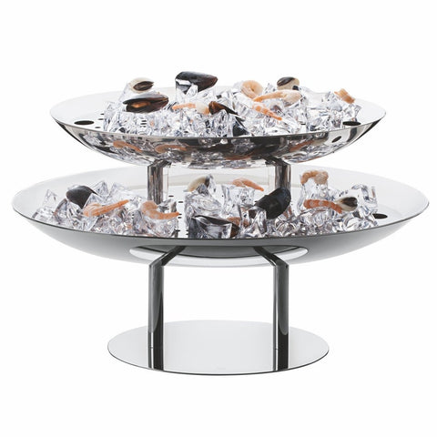 Mepra Elevated Two - Tier Oval Seafood Presentation with Grills (20026202G) - iFoodservice Online