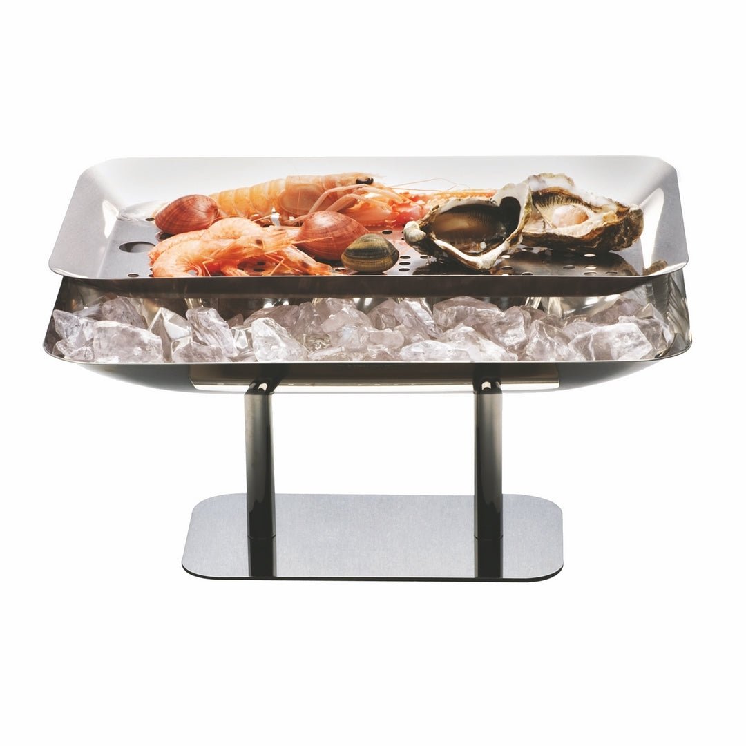 Mepra Giotto Elevated Rectangular Seafood Presentation with Grill 200252G - iFoodservice Online
