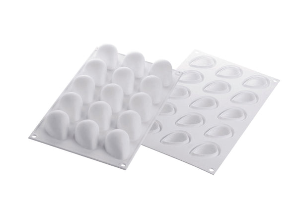 SILIKOMART CURVE FRAGOLA 30 - SILICONE MOULD N.15 FRAGOLA 48x37 H 33 MM + CUTTER (pack of 10) - iFoodservice Online