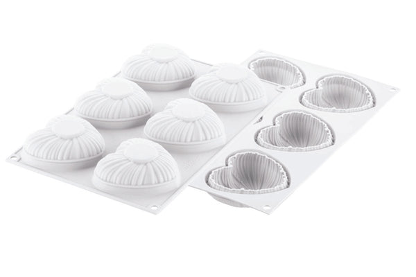 SILIKOMART CURVE LOVELY 110 - SILICONE MOULD N. 6 LOVELY 82X77 H 31 MM + CUTTER (pack of 10) - iFoodservice Online