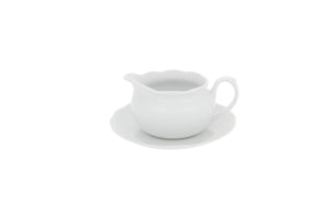 VISTA ALEGRE Bragança White Saucer Boat W/ Dish - Item (22000406) - iFoodservice Online